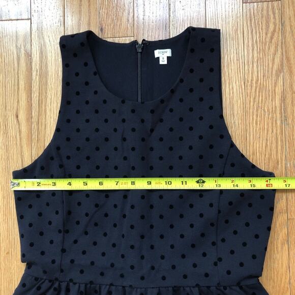 J. Crew Velvet Dot Ponte Dress Black Small - Picture 8 of 11